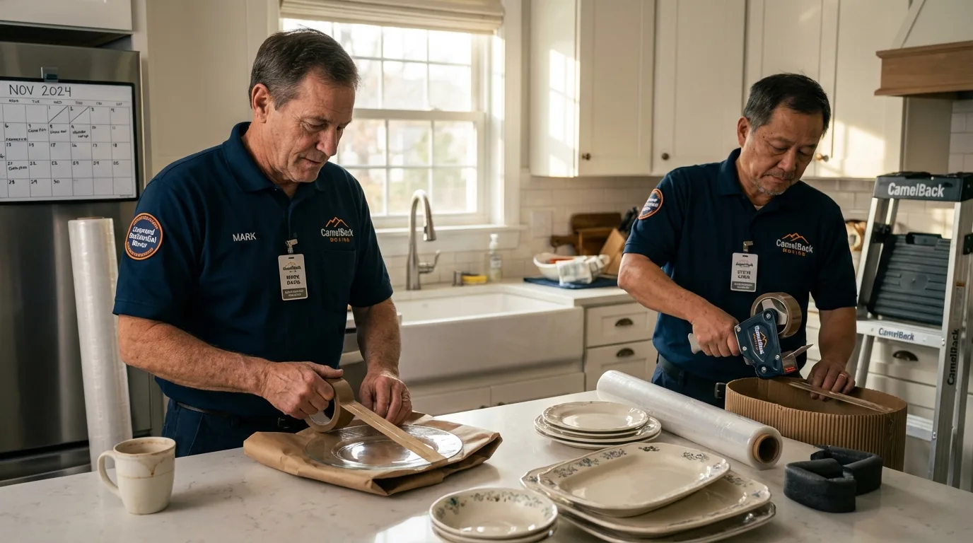 Professional crew packing kitchen dishware in Belleville, NJ